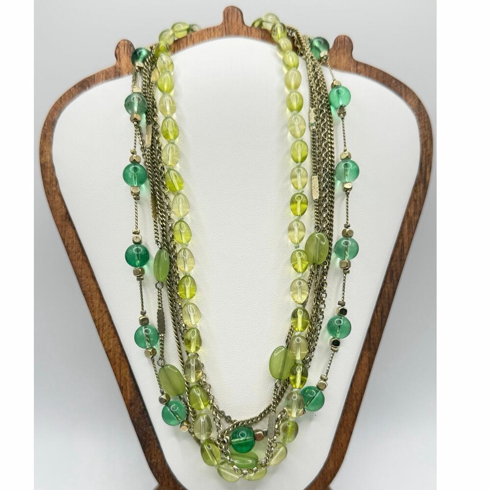 💚 Vintage Monet Multi Strand Necklace + Coordinating Earrings | Retro Set